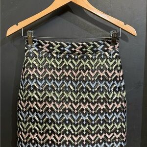 Milly Runway Couture Metallic A-line Skirt- 0